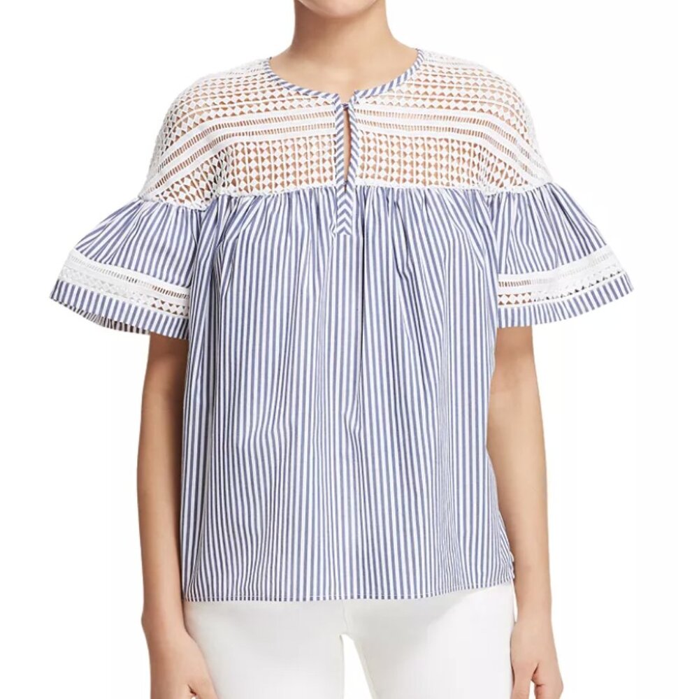Scotch & Soda Blue and White Striped Blouse